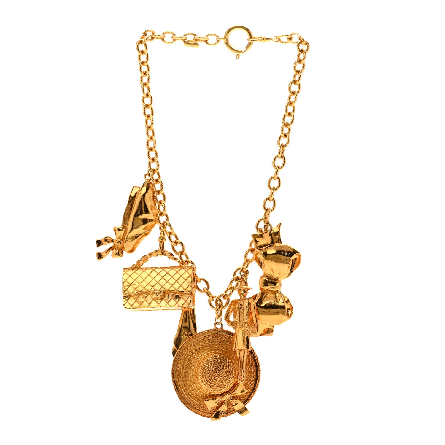 Chanel Metal CC Charm Short Necklace Gold 3 of 6