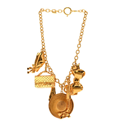 Chanel Metal CC Charm Short Necklace Gold 3 of 6