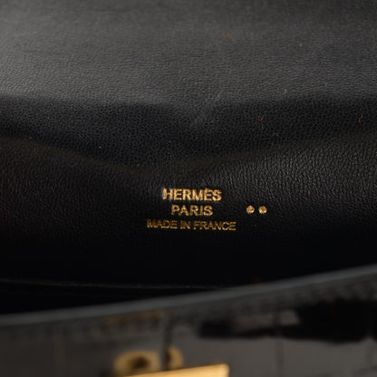 Hermes Shiny Niloticus Crocodile Kelly Pochette Black 32 of 34