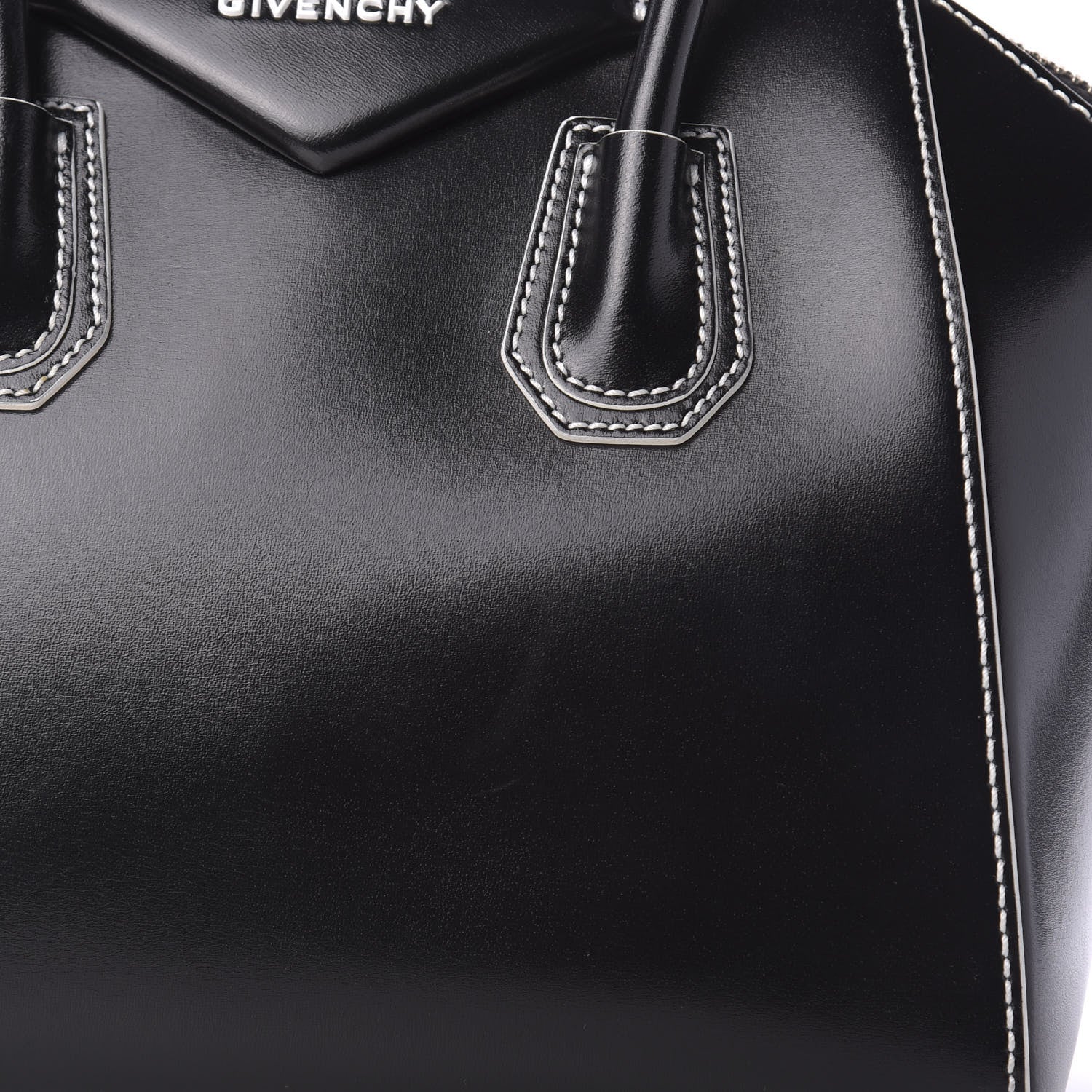 Givenchy Calfskin Contrast Topstitch Small Antigona Black White 11 of 14