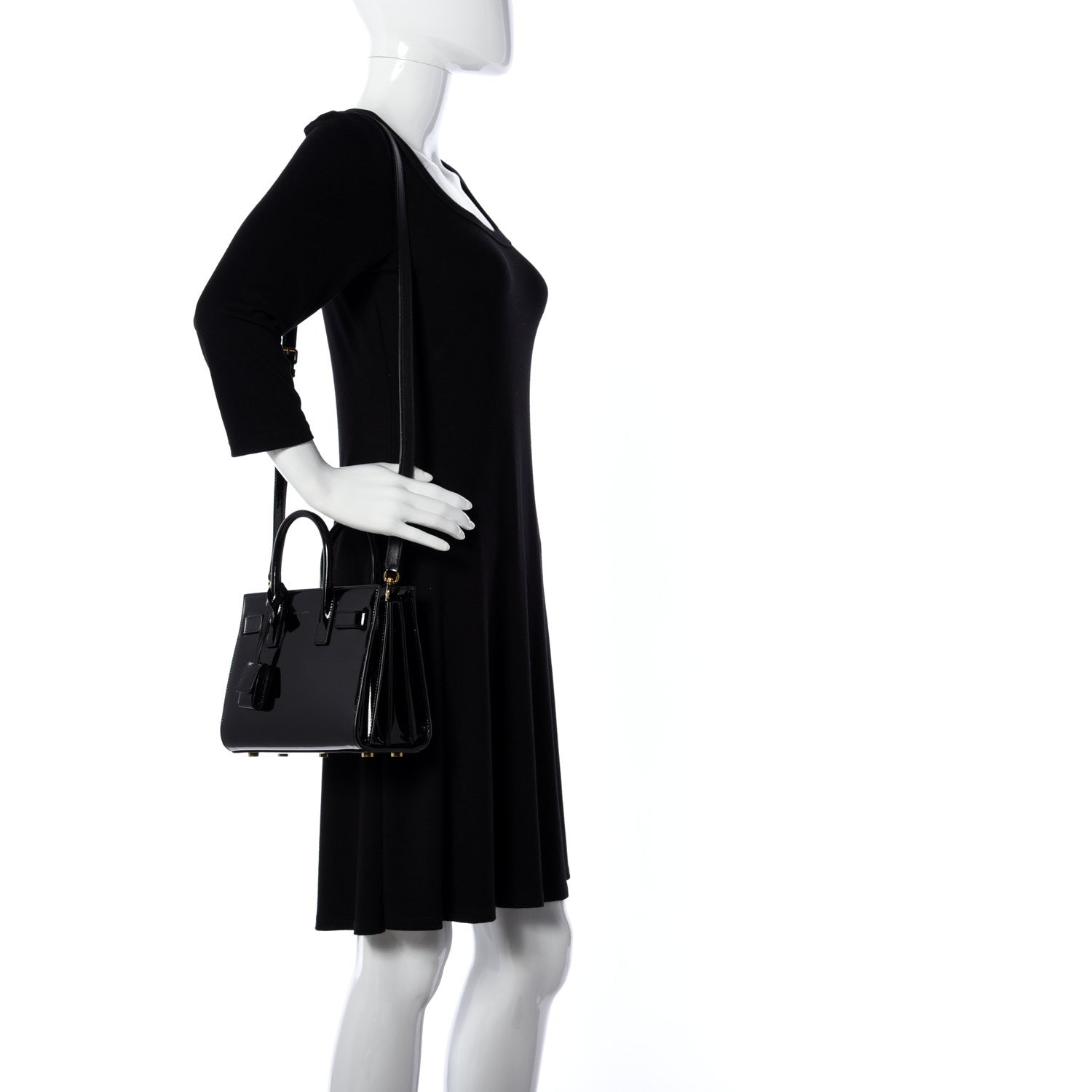 Saint Laurent Vernice Diamond Calfskin Nano Sac de Jour Black 2 of 6