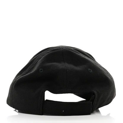 Balenciaga Bio Cotton Logo Classic Baseball Cap 59 L Black White 6 of 9