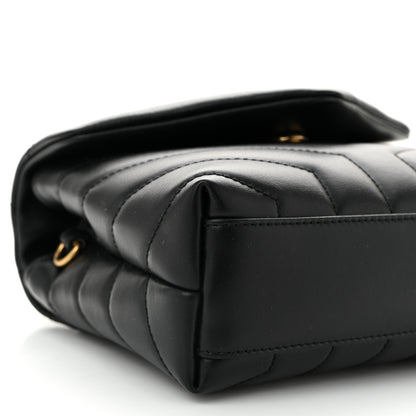 Saint Laurent Calfskin Y Quilted Monogram Toy Loulou Crossbody Bag Black 9 of 10