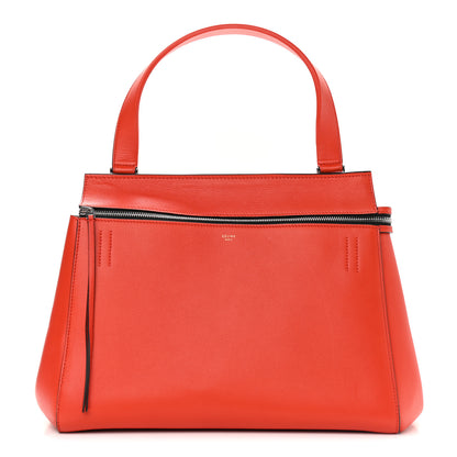 Celine Grained Calfskin Medium Edge Shoulder Bag Vermillion 1 of 12