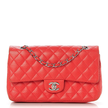 Chanel Lambskin Perforated Medium Double Flap Red 1 of 13