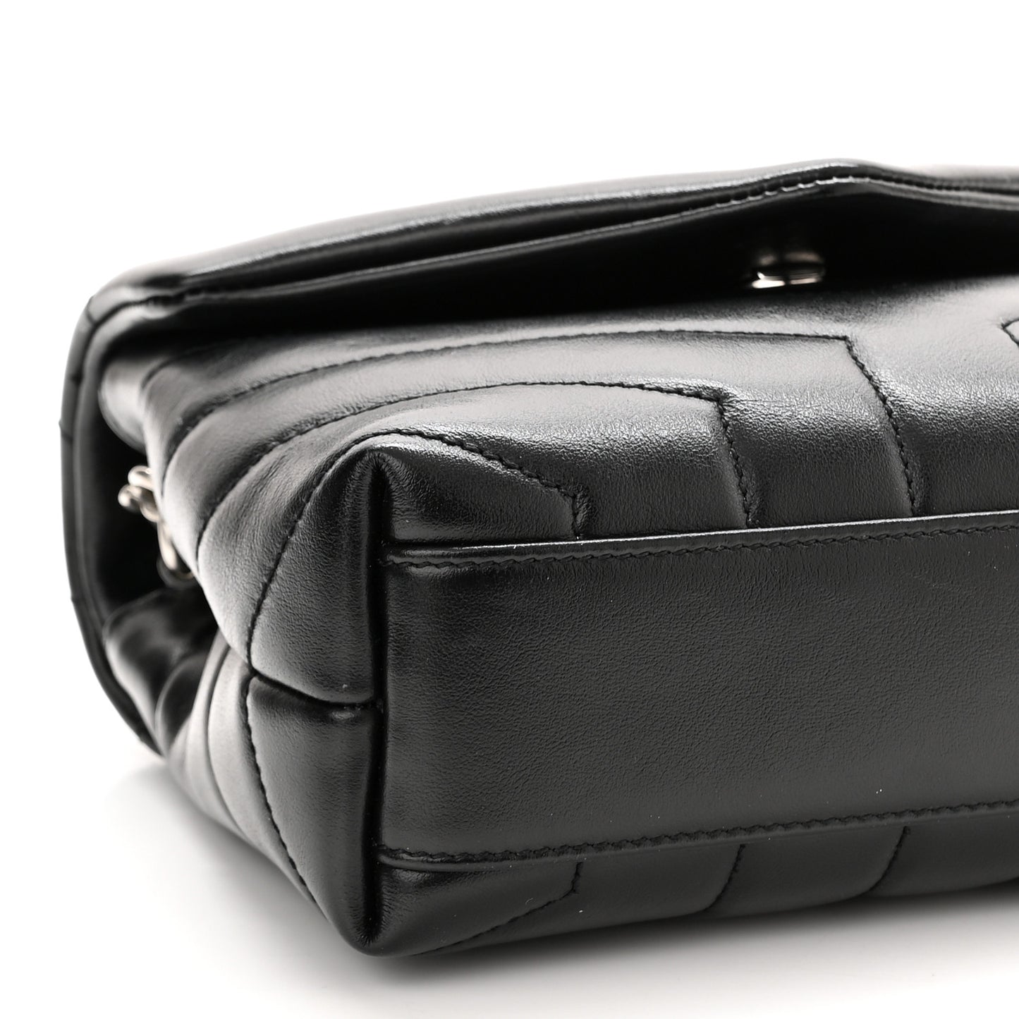 Calfskin Y Quilted Monogram Toy Loulou Crossbody Bag Black