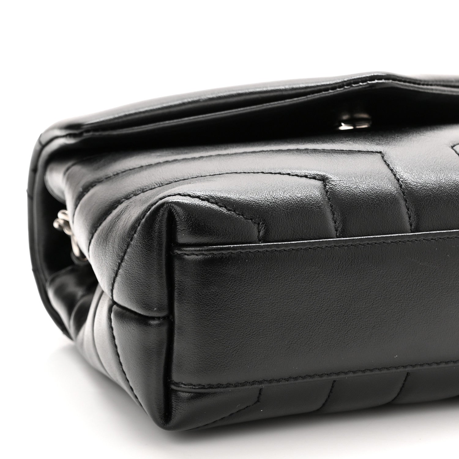 Saint Laurent Calfskin Y Quilted Monogram Toy Loulou Crossbody Bag Black 10 of 11