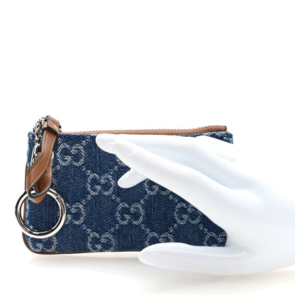 Gucci New Denim GG Monogram Selleria Key Case Blue 2 of 7