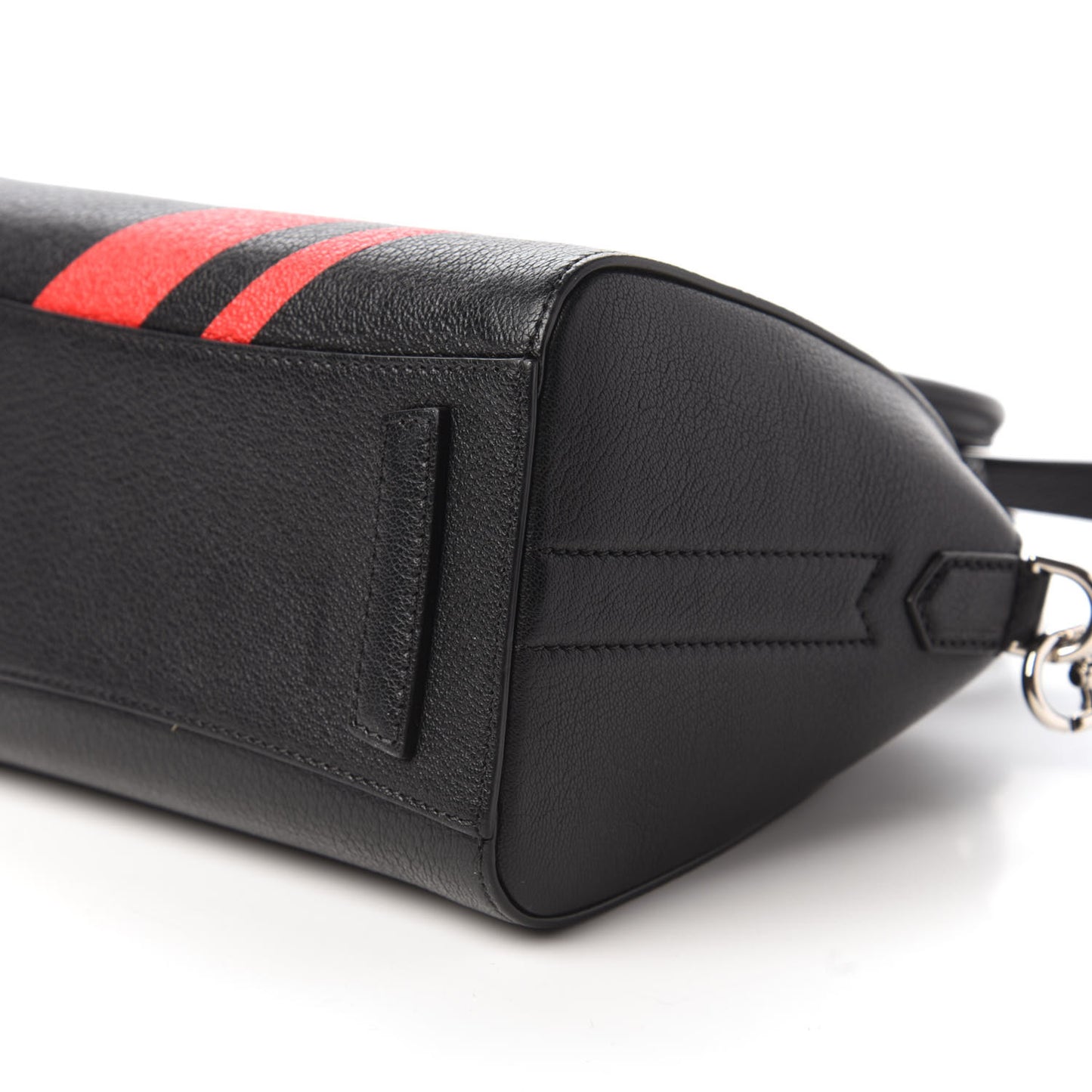 Sugar Goatskin Striped Mini Antigona Black