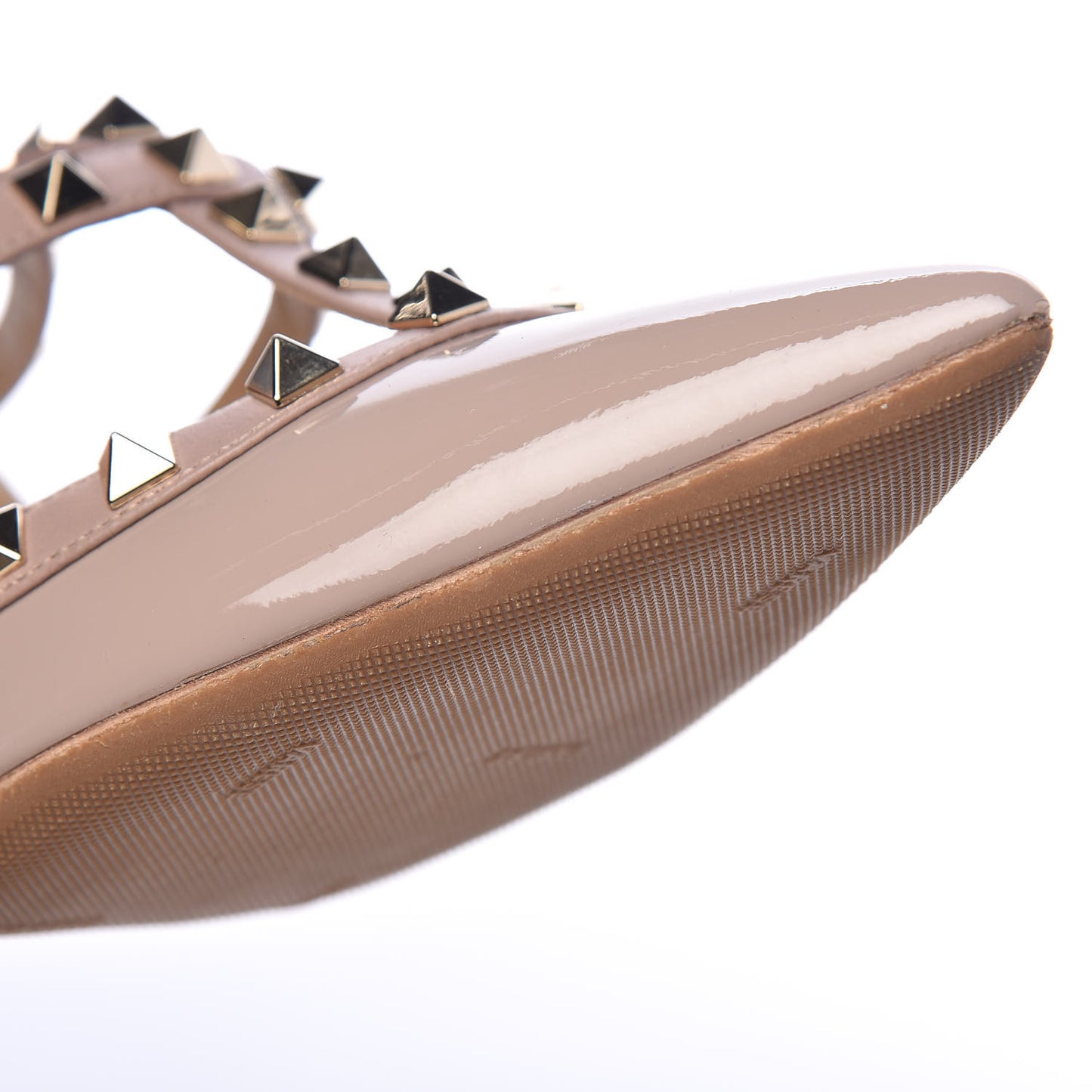 Patent Nappa Rockstud Ankle Strap 100mm Pumps 37 Poudre
