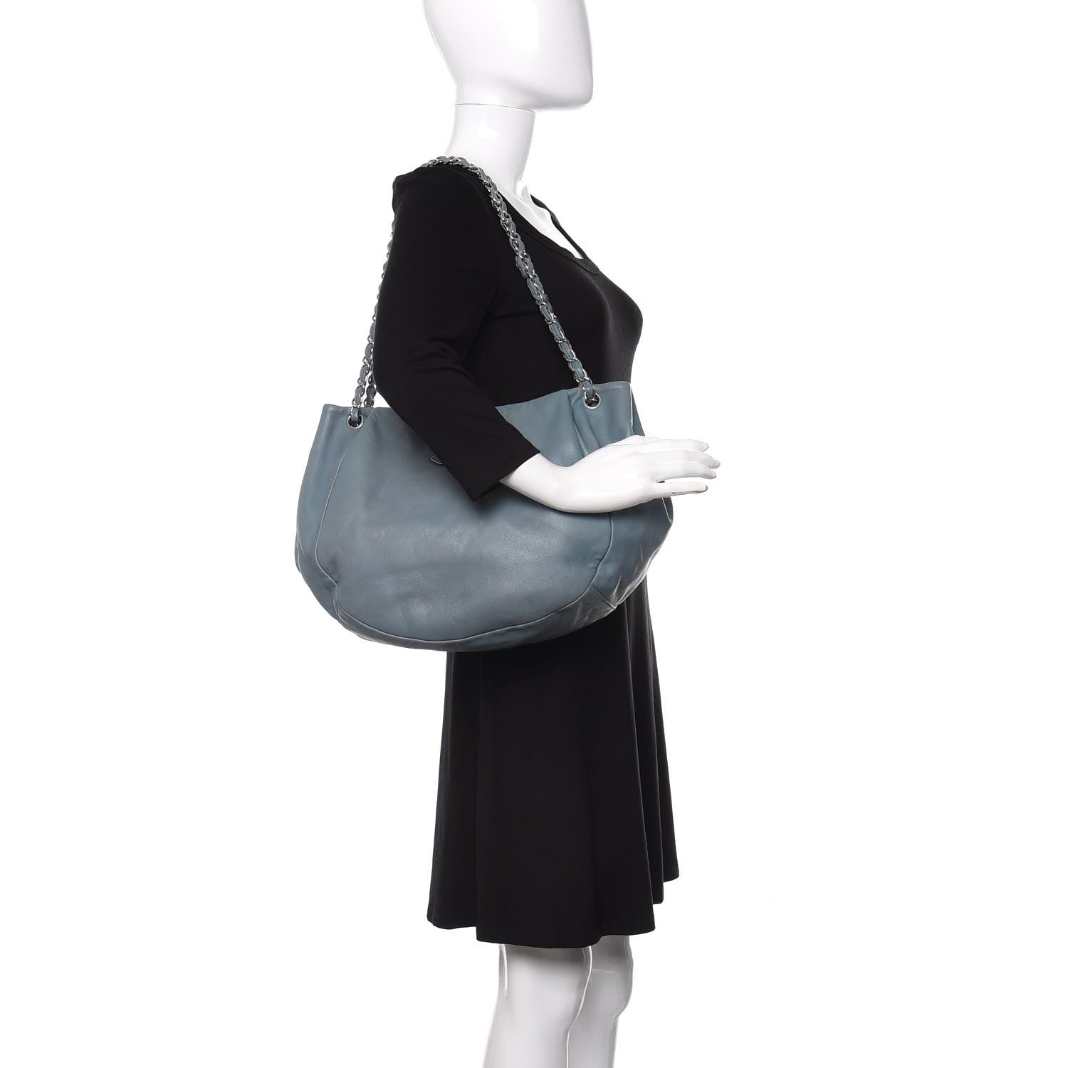 Chanel Lambskin Sensual Hobo Blue 2 of 12