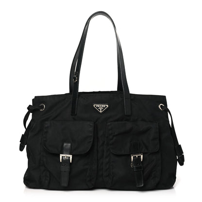 Prada Nylon Vela Drawstring Shopping Tote Black 1 of 15