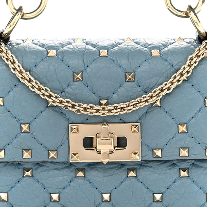 Valentino Garavani Nappa Small Rockstud Spike Shoulder Bag Aqua 7 of 12