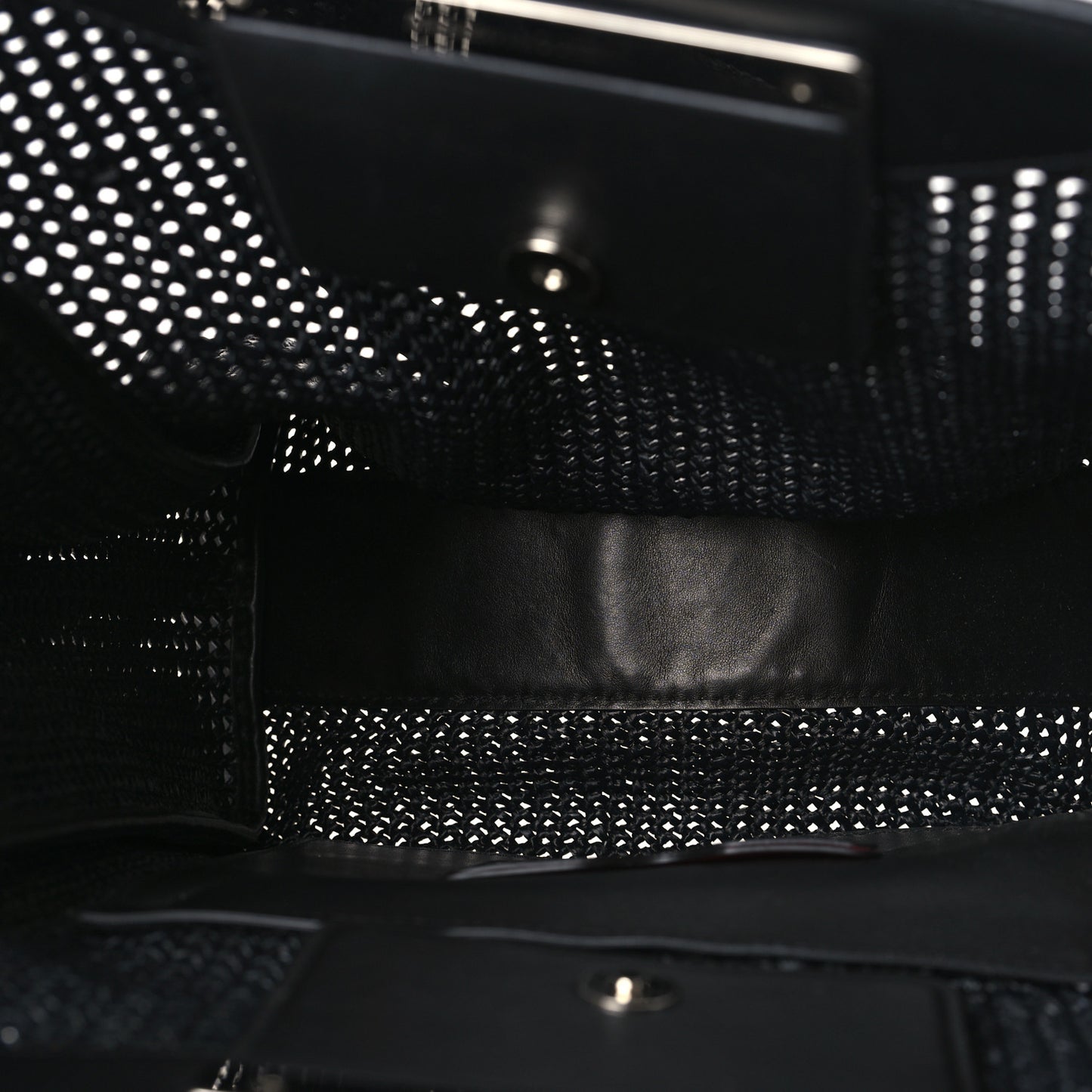 Raffia Calfskin The Tall Story Tote Bag Black