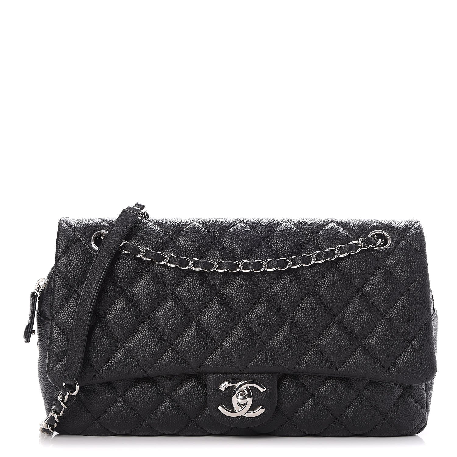Chanel Caviar Quilted Jumbo Easy Flap Black 1 of 9