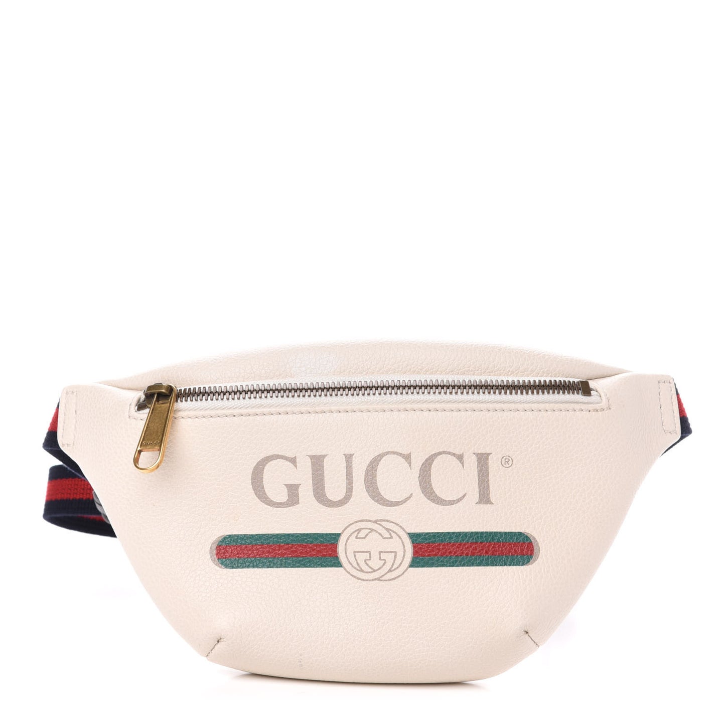 Grained Calfskin Small Logo Belt Bag White