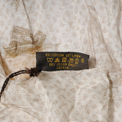 Louis Vuitton Cotton Linen Toile Etole De Louis Pareo Beige 7 of 7