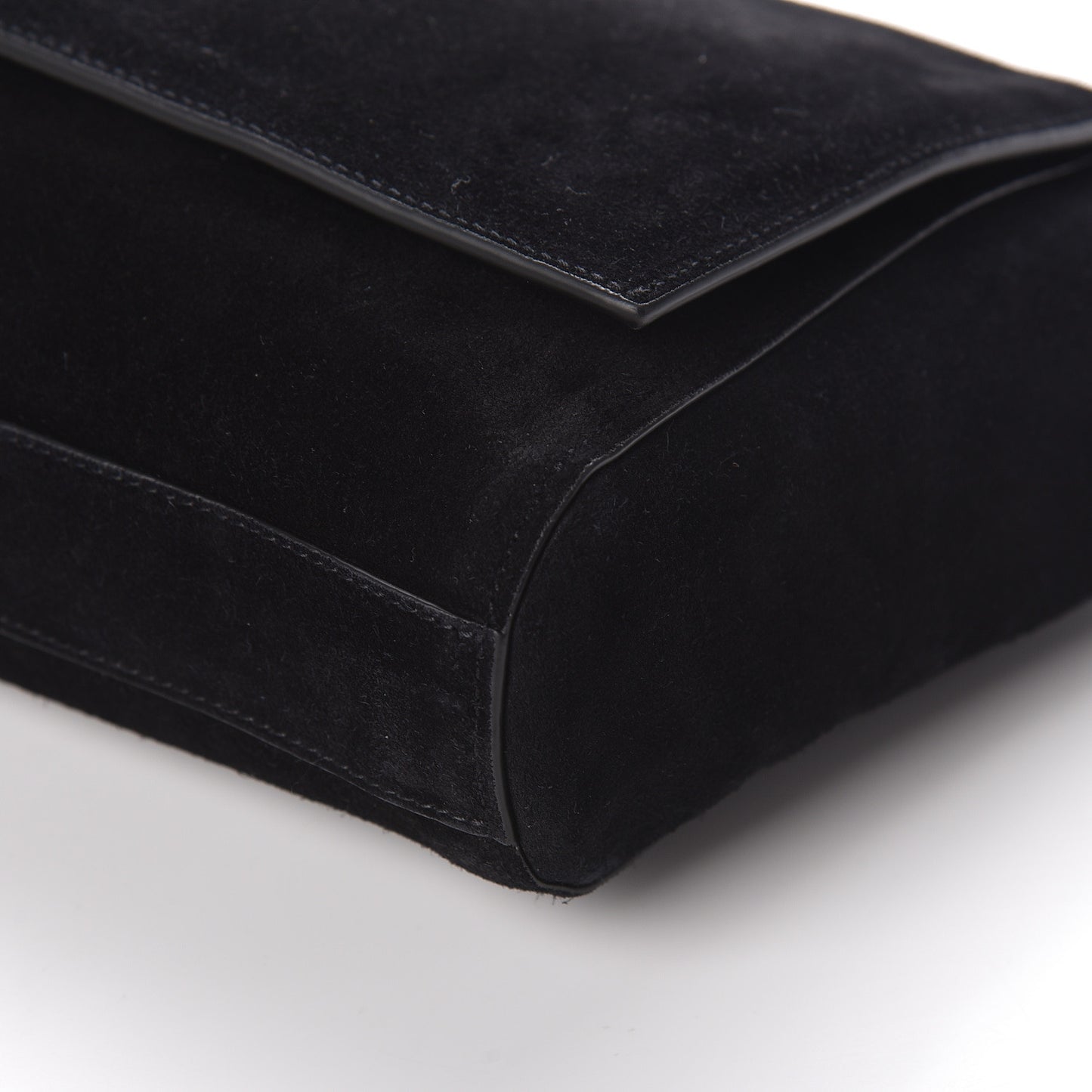 Smooth Calfskin Suede Medium Reversible Monogram Kate Satchel Black