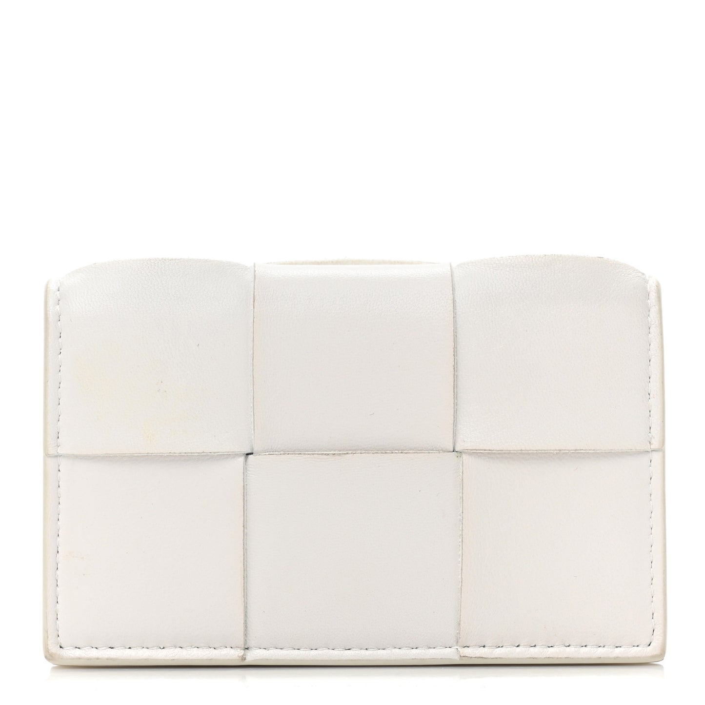 Nappa Maxi Intrecciato Card Holder Wallet White