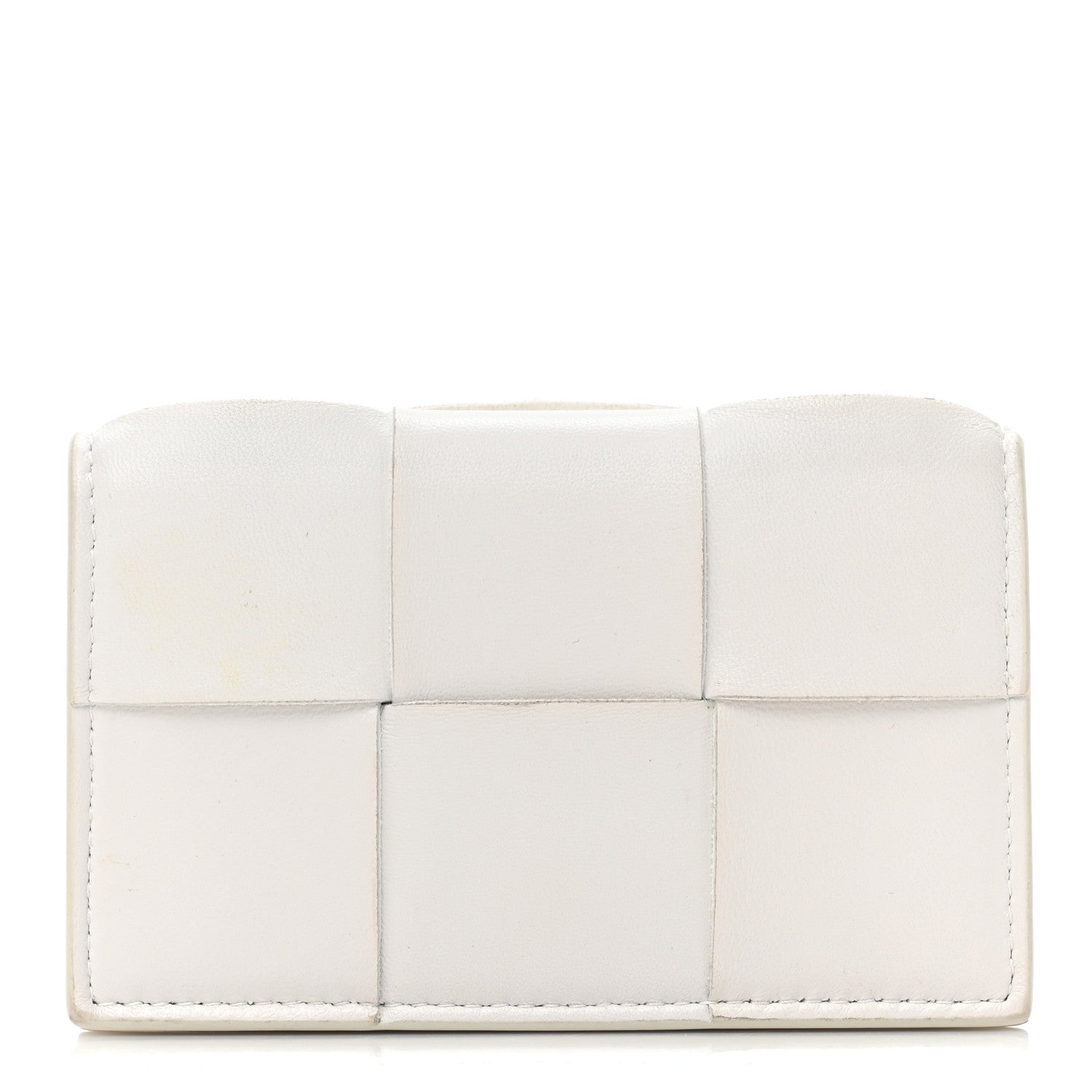 Bottega Veneta Nappa Maxi Intrecciato Card Holder Wallet White 1 of 10