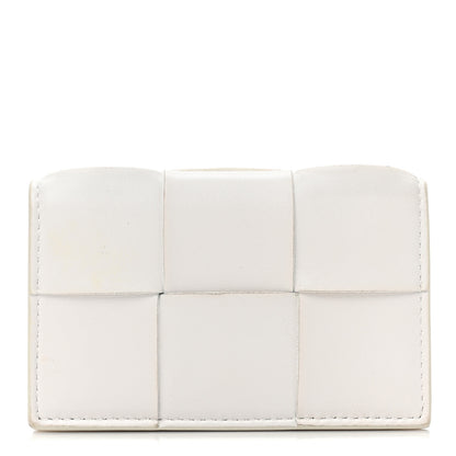 Bottega Veneta Nappa Maxi Intrecciato Card Holder Wallet White 1 of 10