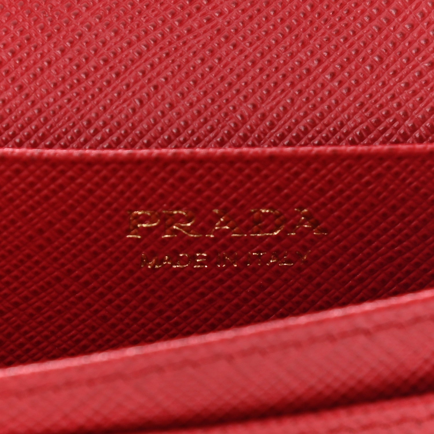 Prada Saffiano Metal Bi-Fold Card Holder Wallet Fuoco 6 of 9