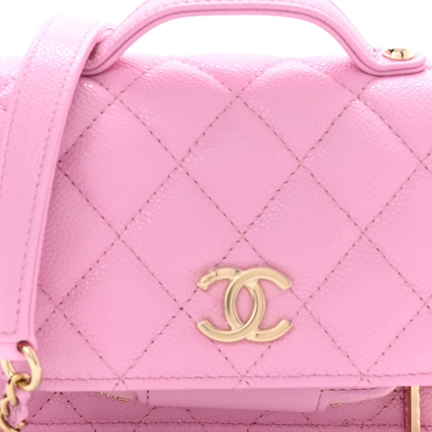 Caviar Quilted Business Affinity Clutch With Chain Flap Lilac