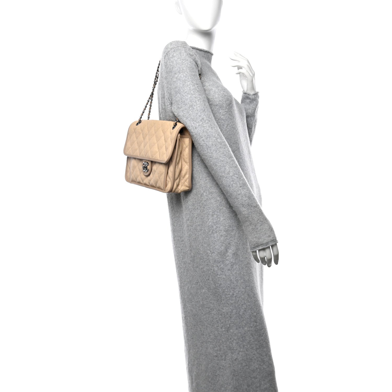 Chanel Caviar Quilted Large French Riviera Flap Beige 2 of 13
