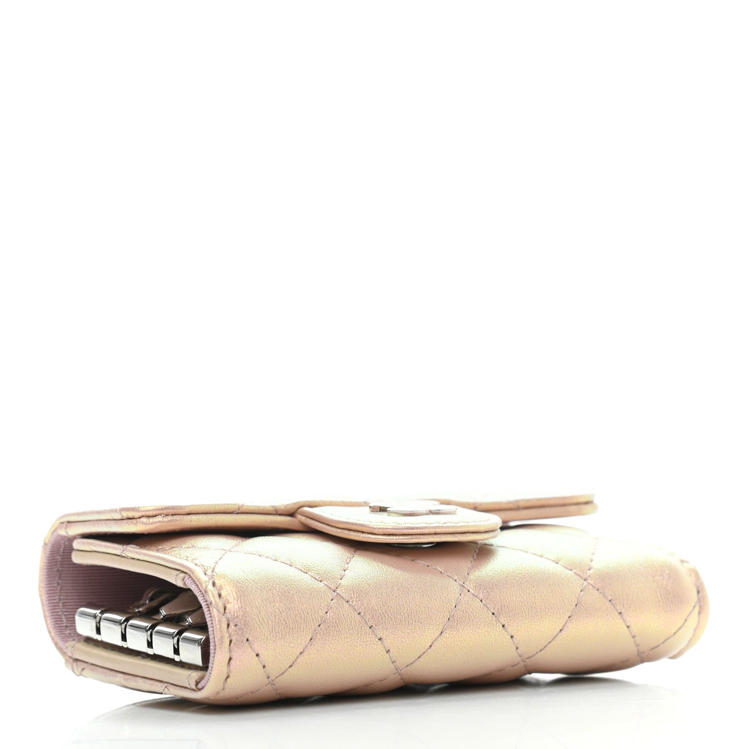 Chanel Iridescent Calfskin Quilted Classic 4 Key Holder Wallet Pink 4 of 8