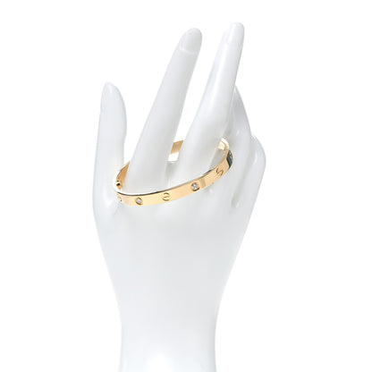 Cartier 18K Yellow Gold 4 Diamond LOVE Bracelet 17 2 of 5