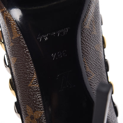 Louis Vuitton Calfskin Monogram Eldorado Pumps 38.5 Cacao 6 of 9