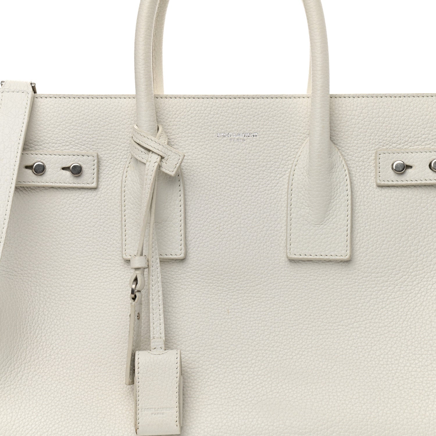 Saint Laurent Grained Calfskin Small Supple Sac De Jour White 6 of 9