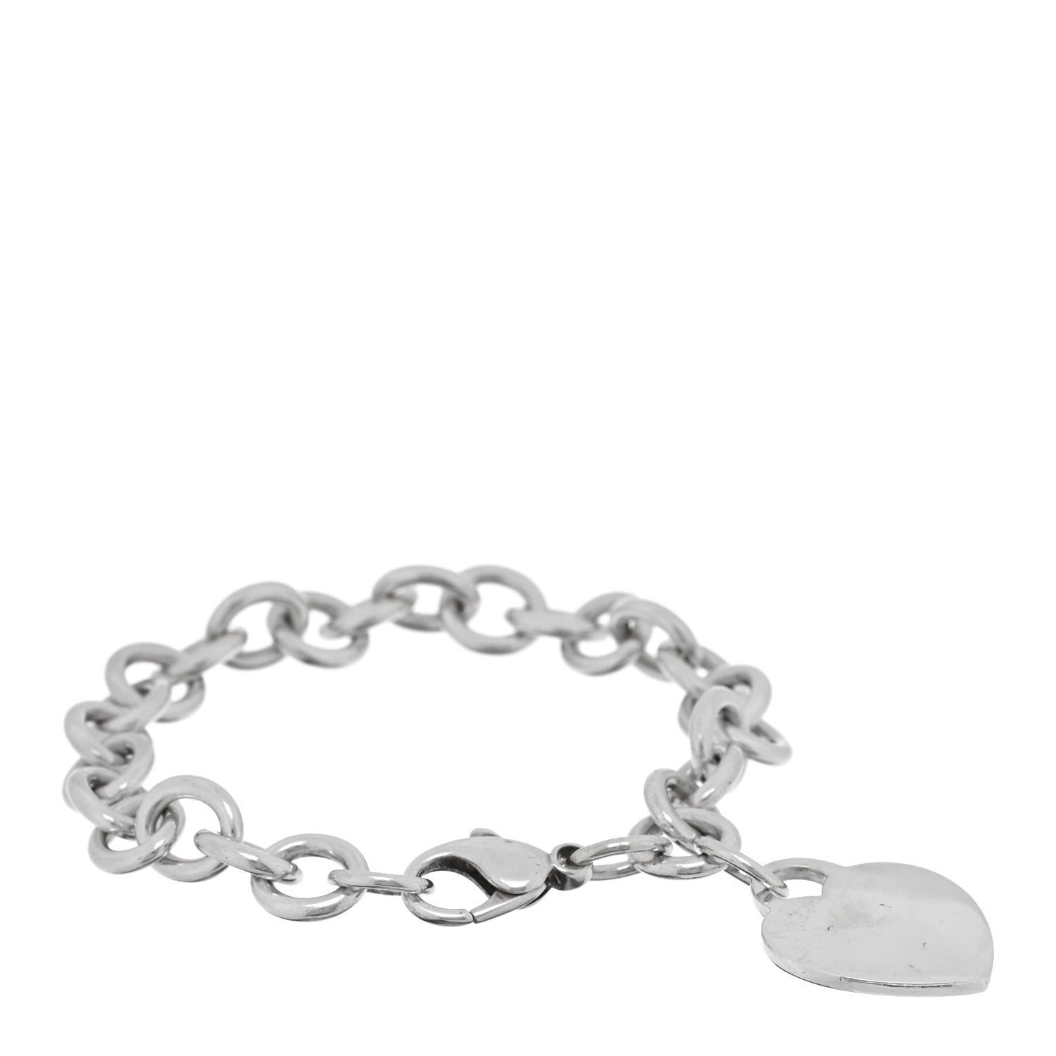 Tiffany Sterling Silver Heart Tag Charm Bracelet 1 of 3