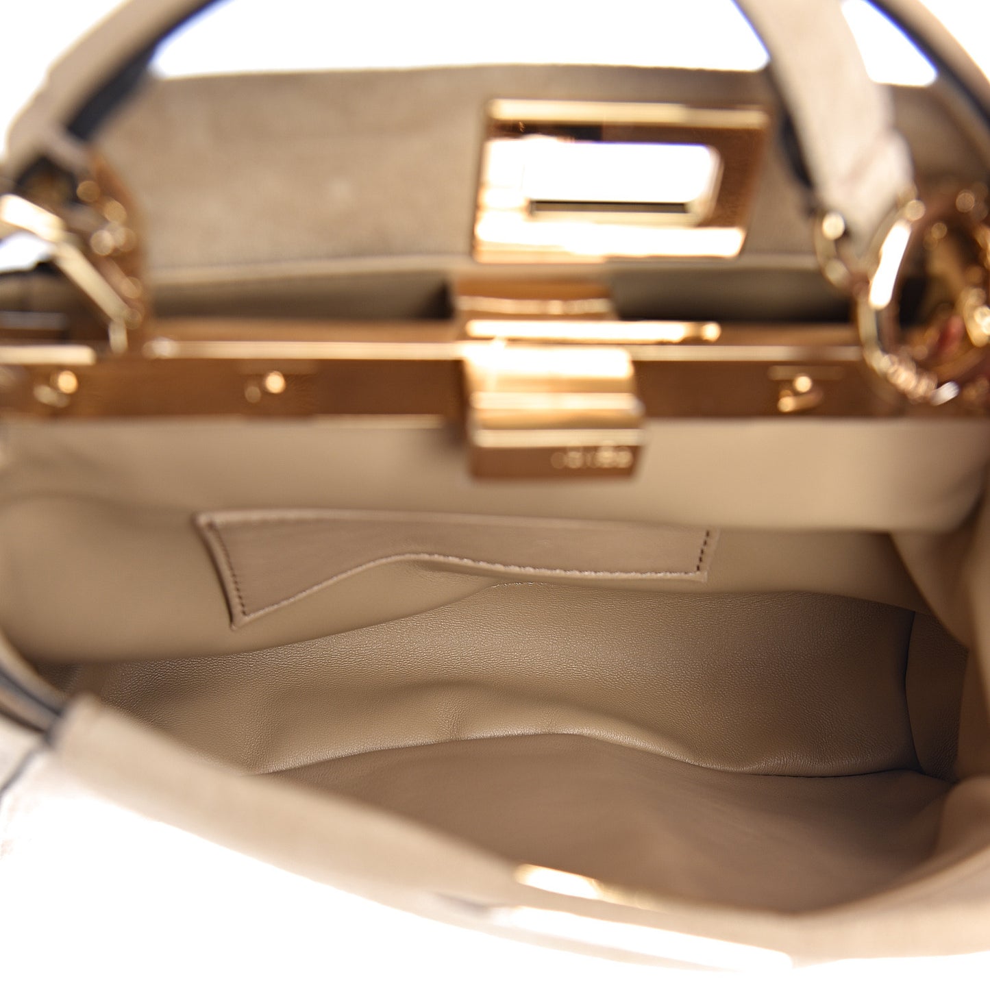 Suede Shiny Nappa Mini Pocket Peekaboo Iconic Satchel Nude Equatore