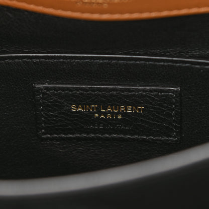 Saint Laurent Suede Smooth Calfskin Monogram Medium Solferino Soft Satchel Cinnamon 7 of 9