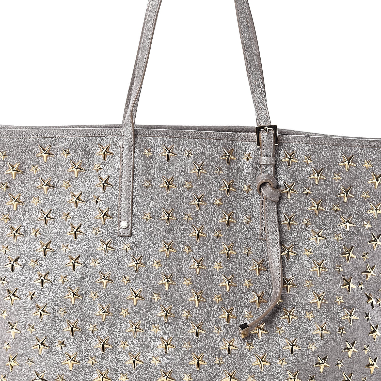 Jimmy Choo Metallic Calfskin Sasha Star Studded Tote Silver 6 of 8