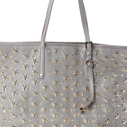 Jimmy Choo Metallic Calfskin Sasha Star Studded Tote Silver 6 of 8