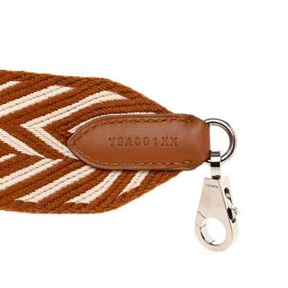 Hermes Toile Swift 50mm Sangle ZigZag Shoulder Strap Gold White 4 of 5