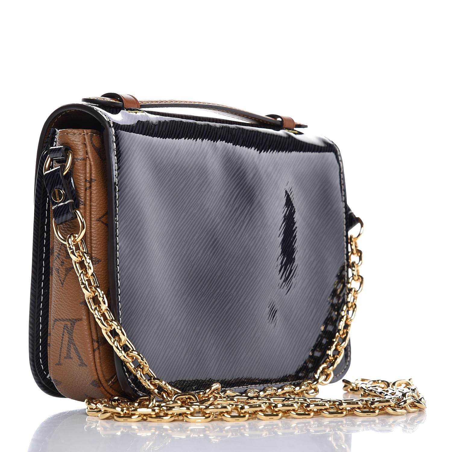 Louis Vuitton Shiny Epi Reverse Monogram Pochette Metis Mini Marine 3 of 7