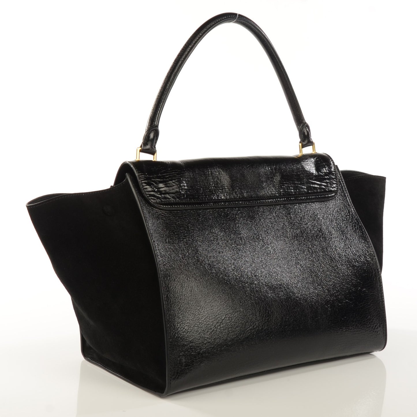 Vernice Suede Large Trapeze Black