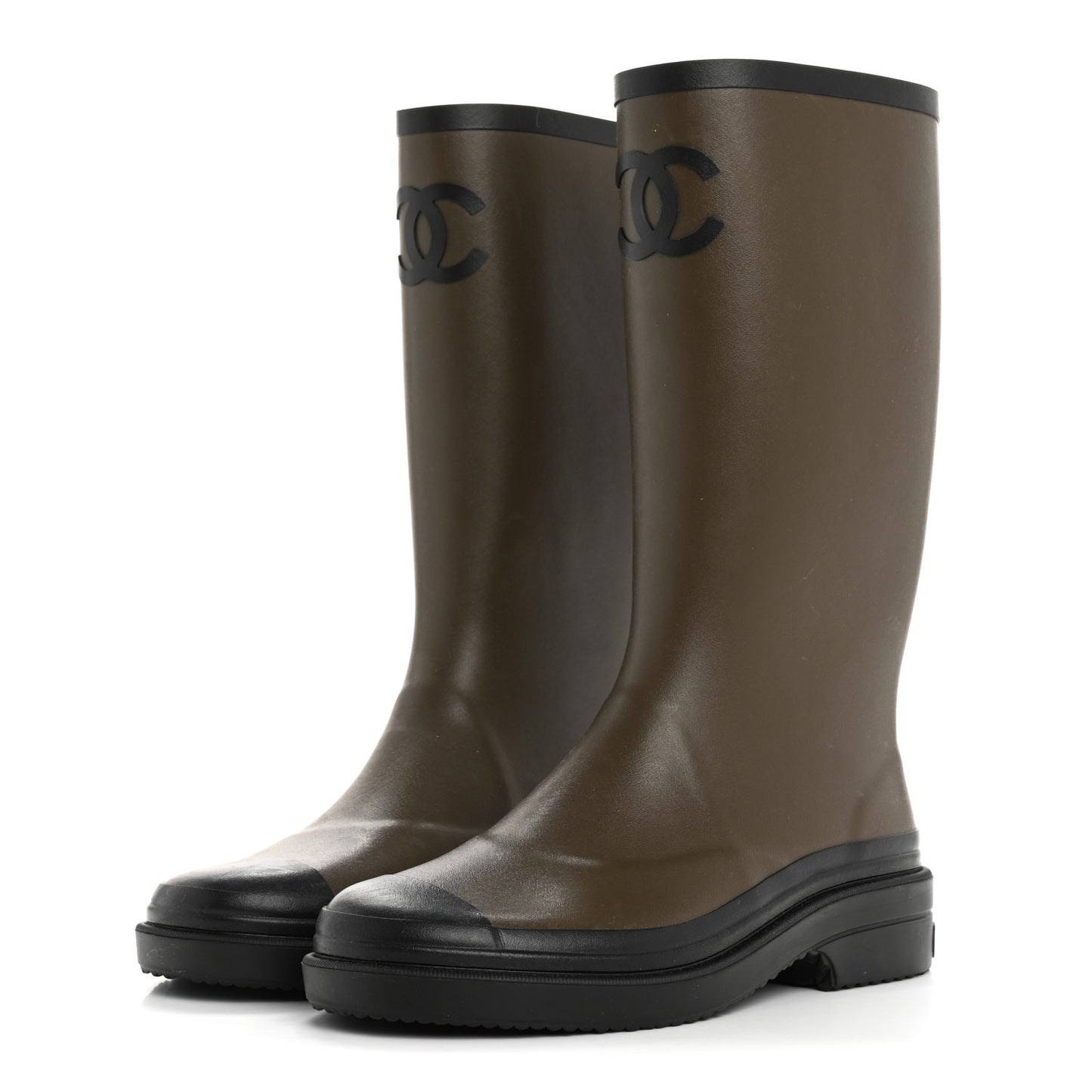 Caoutchouk CC High Boots 37 Khaki Black