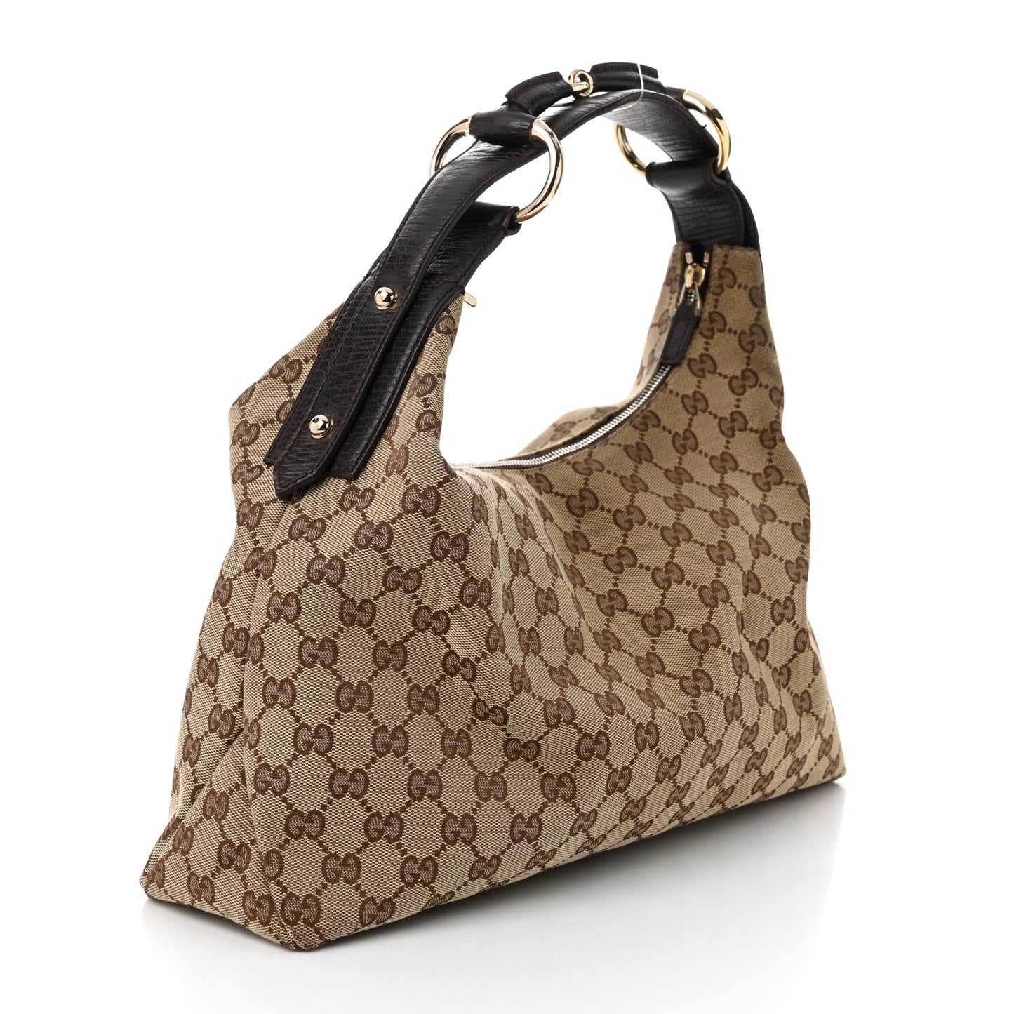 Monogram Medium Horsebit Chain Hobo Dark Brown