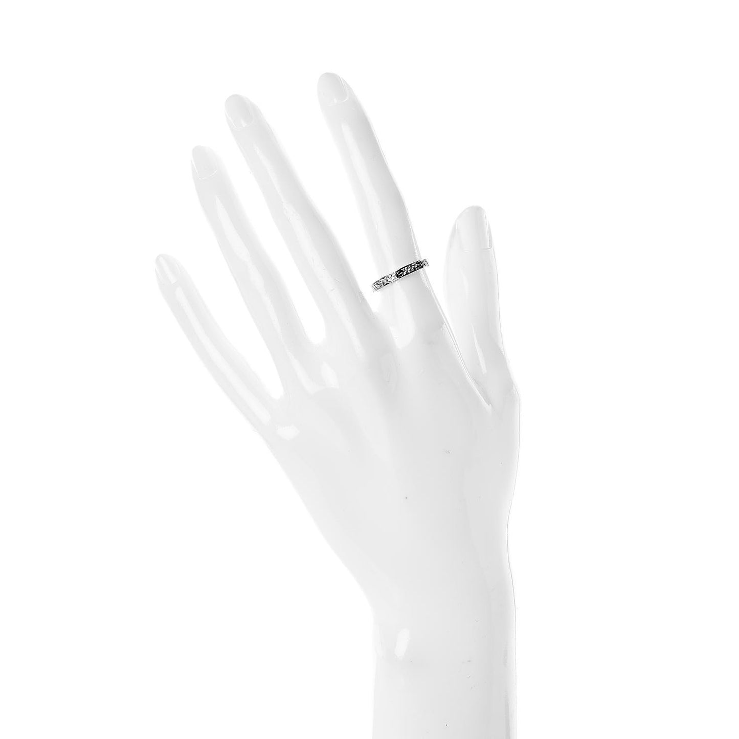 18K White Gold Diamond 2.6mm LOVE Paved Band Ring 50 5.25