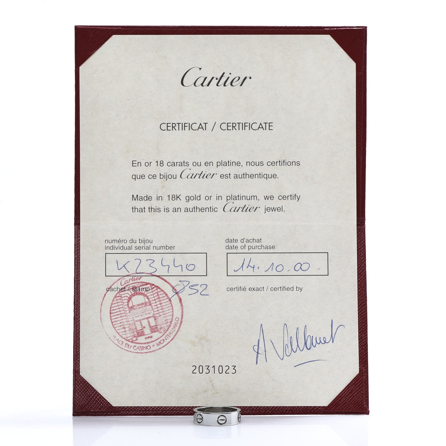 Cartier 18K White Gold 5.5mm LOVE Ring 52 6 6 of 6