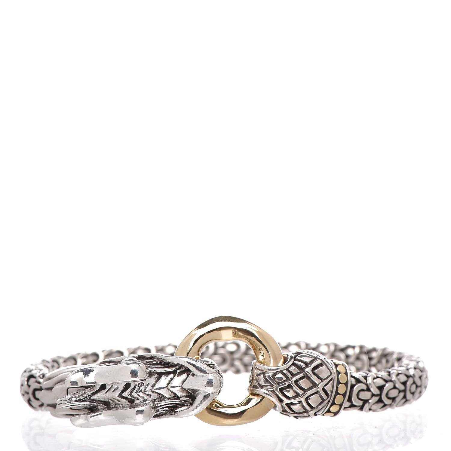 John Hardy Sterling Silver 18K Yellow Gold 6mm Naga Dragon Bracelet 4 of 7