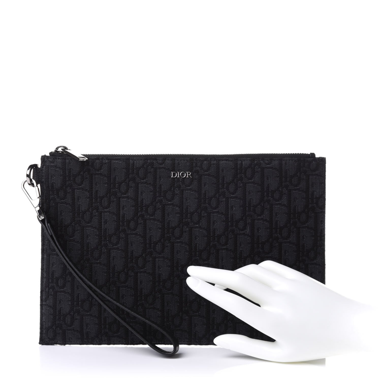 Christian Dior Oblique Jacquard Pouch Black 2 of 7