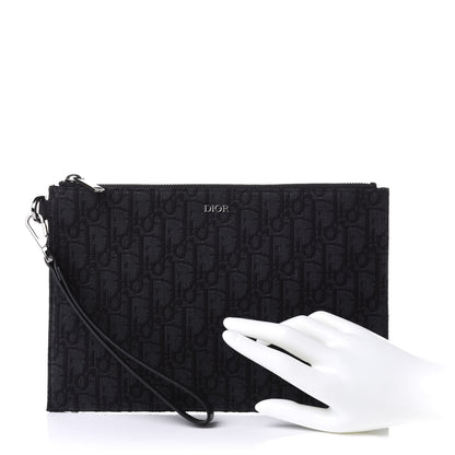Christian Dior Oblique Jacquard Pouch Black 2 of 7