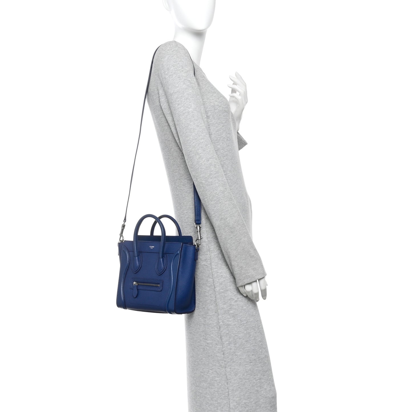 Drummed Calfskin Nano Luggage Indigo