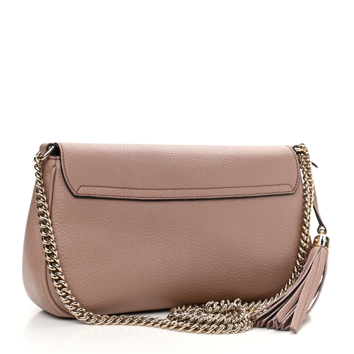 Pebbled Calfskin Medium Soho Flap Crossbody Pale Pink
