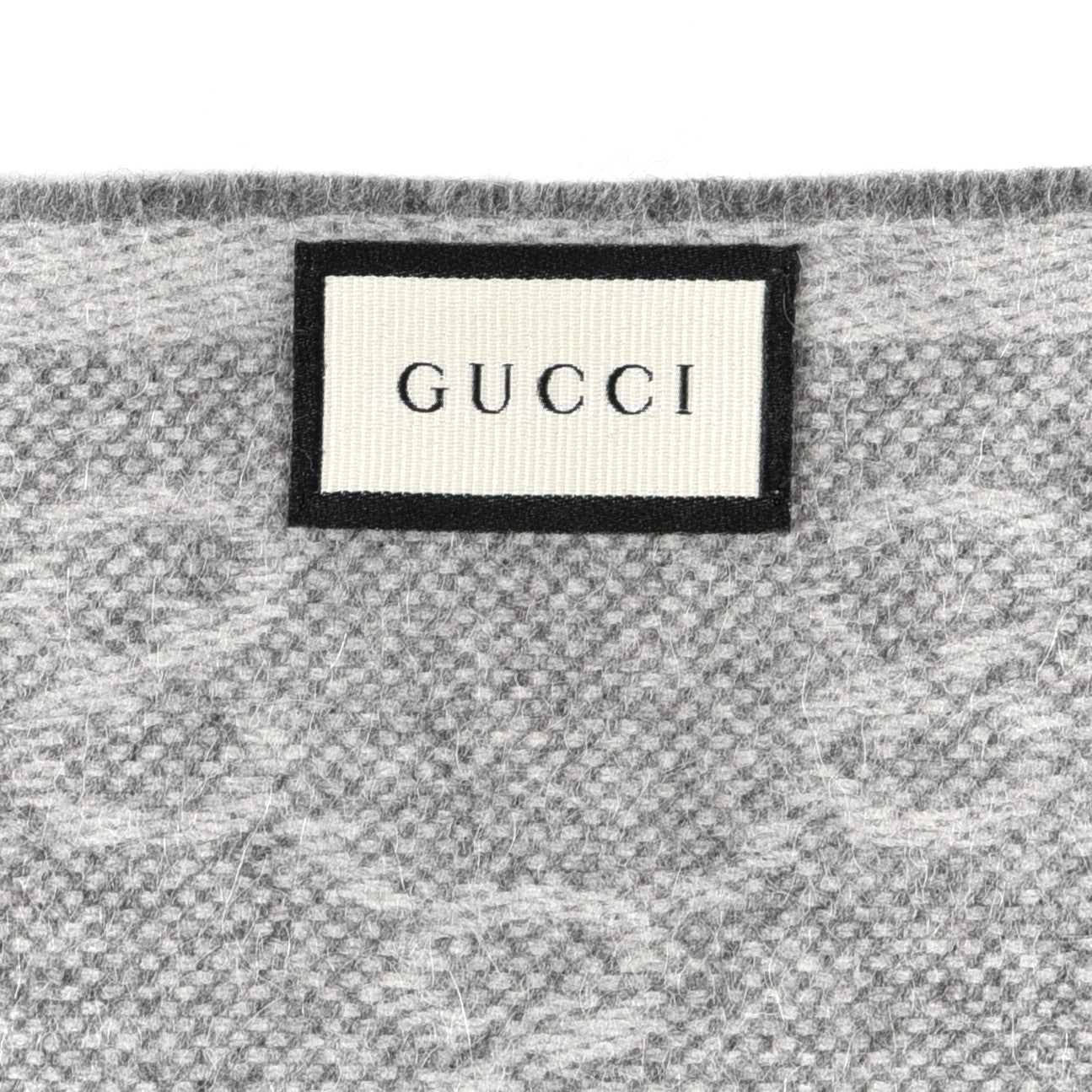 Gucci Wool Angora Monogram Web New Nikky Scarf Zinc Blue 5 of 5